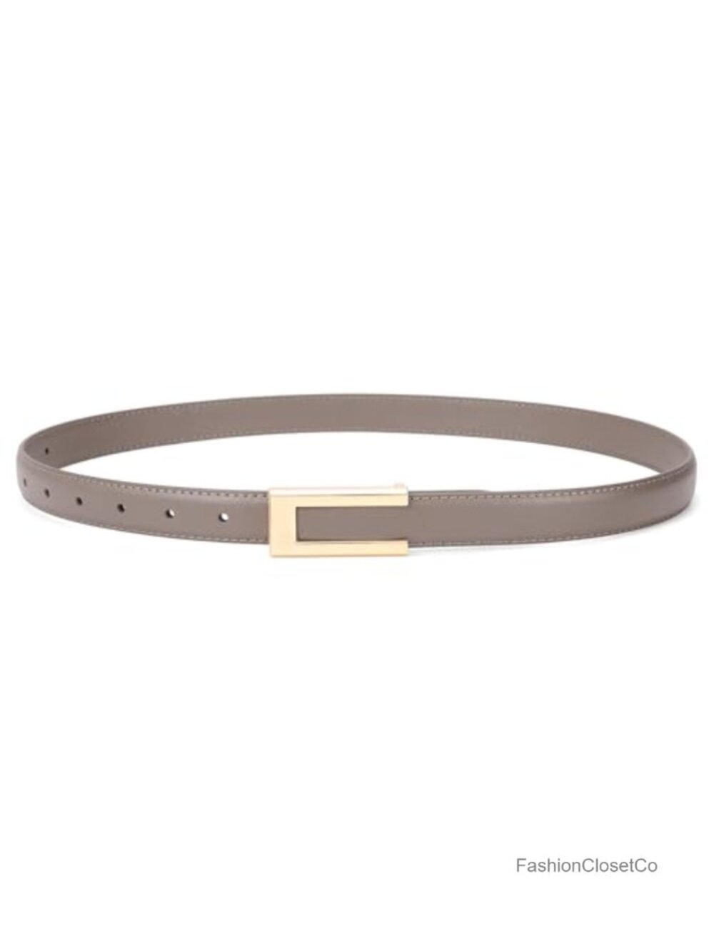 Genuine Leather Belt with Gold Buckle for Jeans Dresses Pants